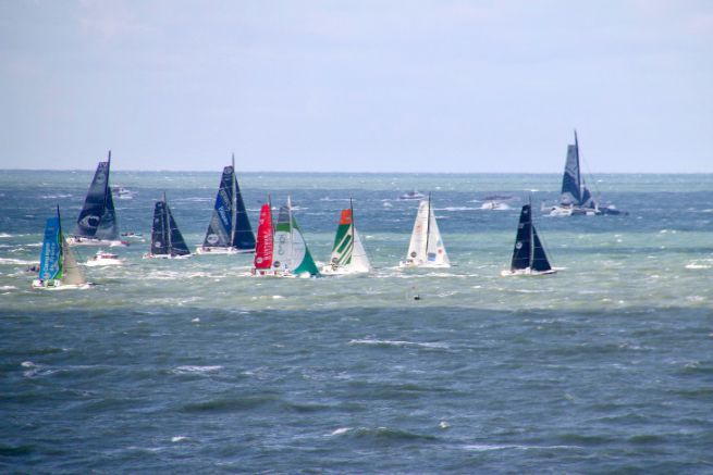 Offshore-Rennstart whrend des Transat Jacques Vabre