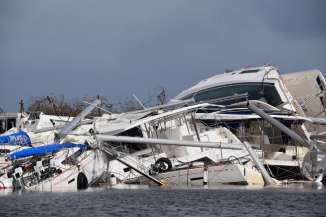 Vom Zyklon getroffene Boote Irma