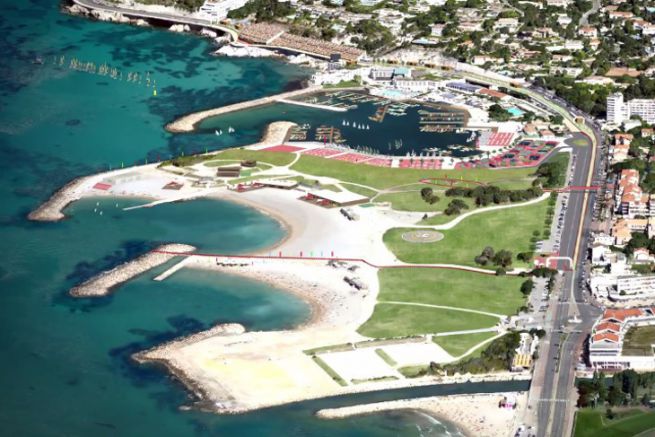Olympische Marina von Roucas Blanc in Marseille fr die Olympischen Spiele 2024